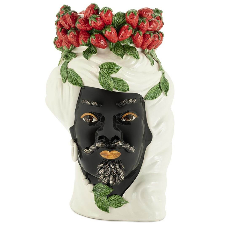 Ваза VASE STRAWBERRIES HEAD MAN BIG White Красный Белый Ваза VASE STRAWBERRIES HEAD MAN BIG White Красный Белый в Брянске | Loft Concept