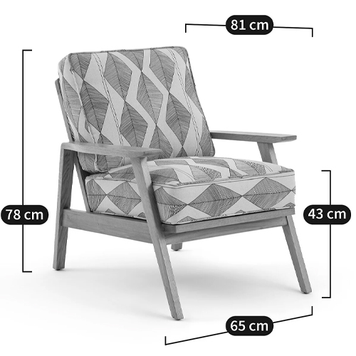 Кресло с каркасом из массива дуба Deniaud Oak Rhombus Beige Armchair Кресло с каркасом из массива дуба Deniaud Oak Rhombus Beige Armchair в Брянске