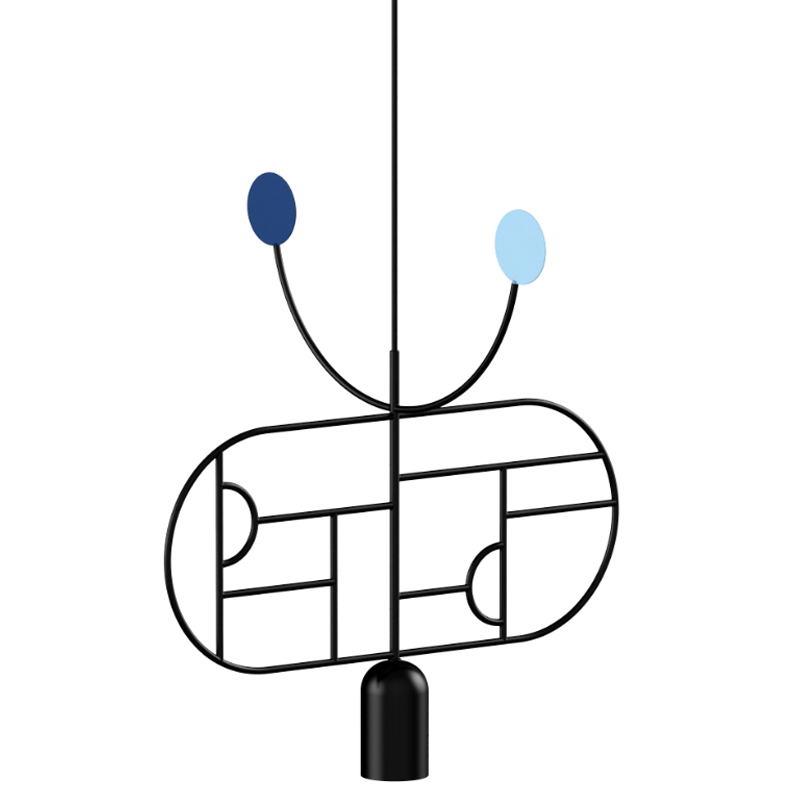 Подвесной Светильник Lines & Dots Home Adventures LD08 Черный матовый Голубой в Брянске | Loft Concept 