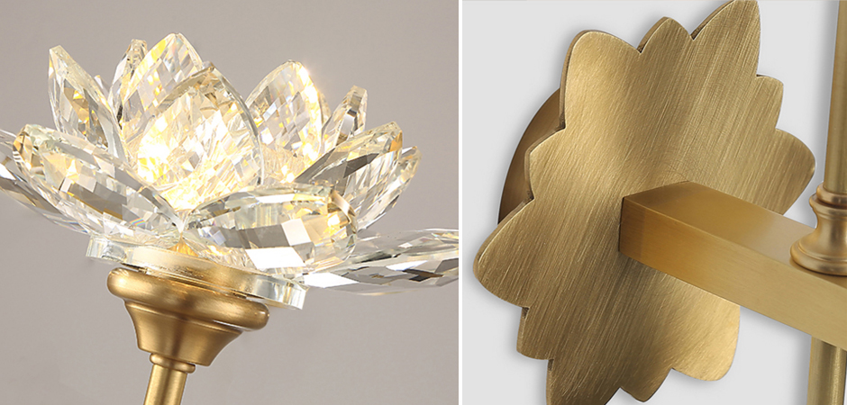 Бра Хрустальный Цветок Лотоса Lotus flower Wall Clear Glass D Бра Хрустальный Цветок Лотоса Lotus flower Wall Clear Glass D - Loft-Concept в Брянске