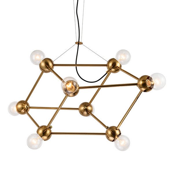 Люстра Molecule Gold Chandelier Золотой Люстра Molecule Gold Chandelier Золотой в Брянске | Loft Concept