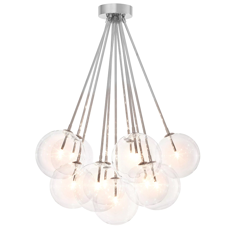 Люстра Eichholtz Ceiling Lamp Molecule Nickel Никель Прозрачное Стекло Люстра Eichholtz Ceiling Lamp Molecule Nickel Никель Прозрачное Стекло в Брянске | Loft Concept