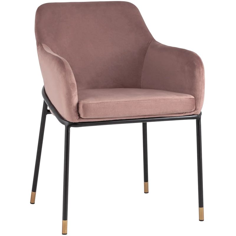 Стул Sandra Chair Пыльно-Розовый Велюр Розовый пастельный Черный Стул Sandra Chair Пыльно-Розовый Велюр Розовый пастельный Черный в Брянске | Loft Concept