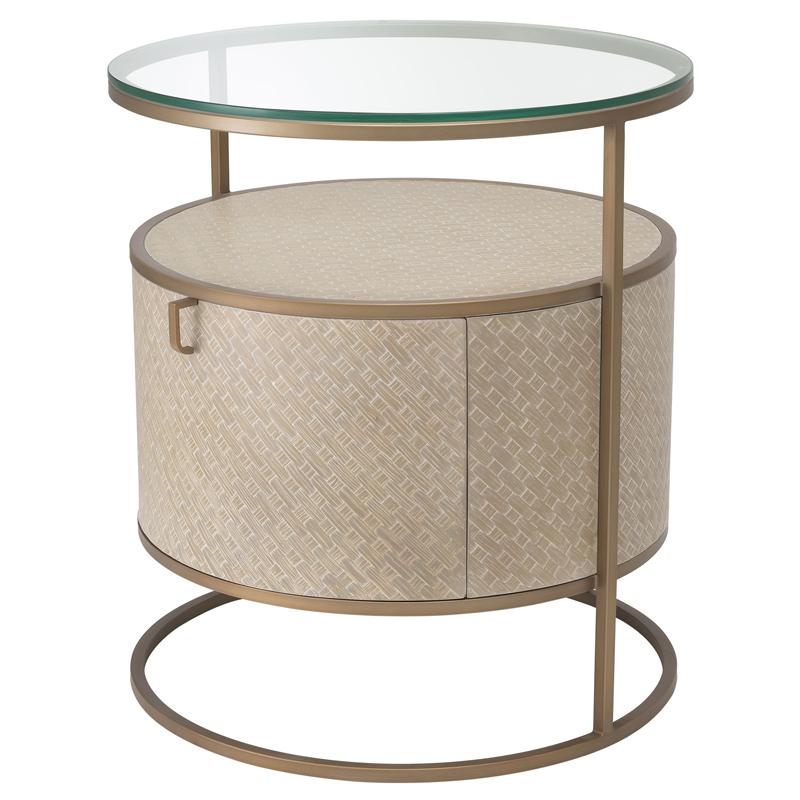 Приставной стол Eichholtz Bedside Table Napa Valley oak Матовая латунь Бежевый Прозрачный Приставной стол Eichholtz Bedside Table Napa Valley oak Матовая латунь Бежевый Прозрачный в Брянске | Loft Concept