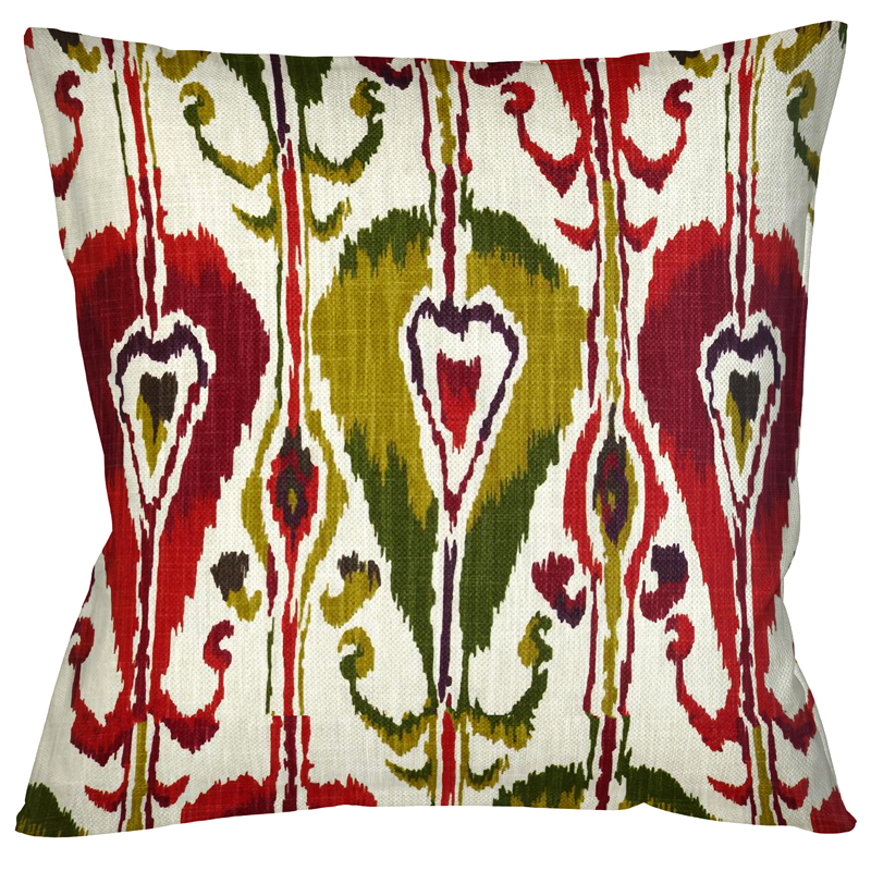Декоративная подушка Ikat Pattern Красно-белая Мульти Декоративная подушка Ikat Pattern Красно-белая Мульти в Брянске | Loft Concept