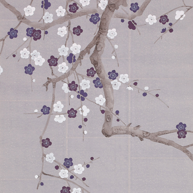 Обои ручная роспись Plum Blossom Lavender on Rich Mauve India tea paper  в Брянске | Loft Concept 