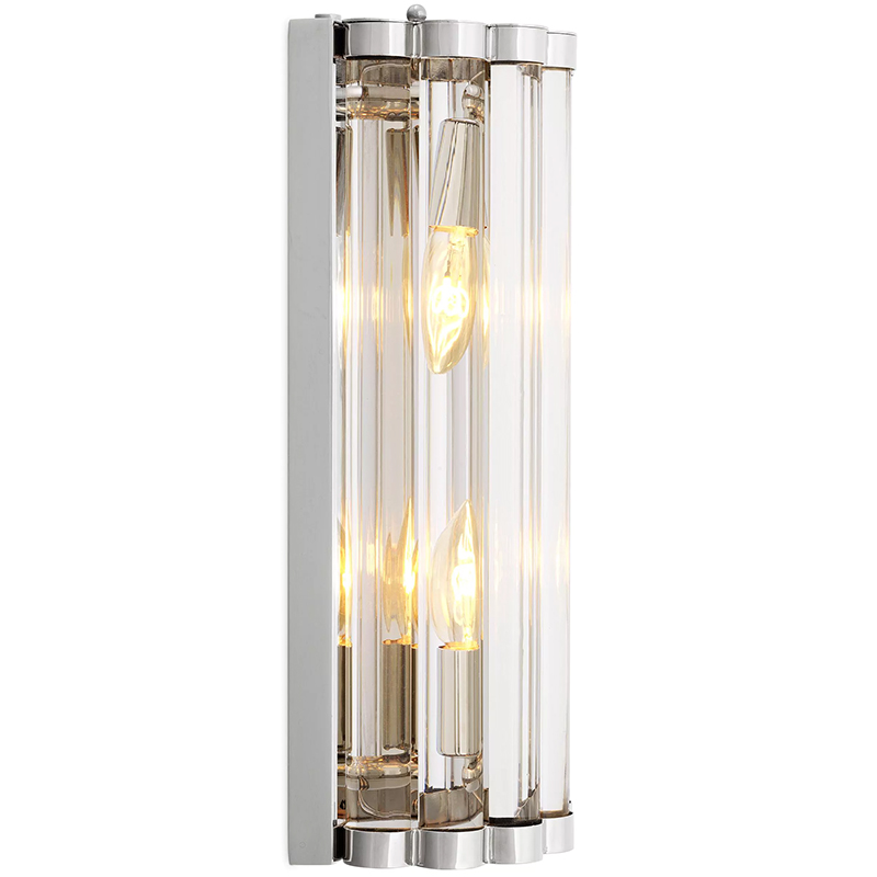 Бра Eichholtz Wall Lamp Amalfi S Nickel Прозрачное Стекло Никель Бра Eichholtz Wall Lamp Amalfi S Nickel Прозрачное Стекло Никель в Брянске | Loft Concept
