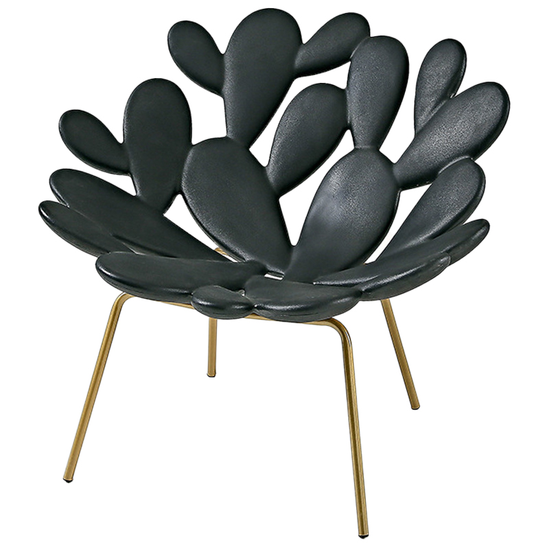 Кресло Filicudi Armchair Черный Черный Латунь в Брянске | Loft Concept 