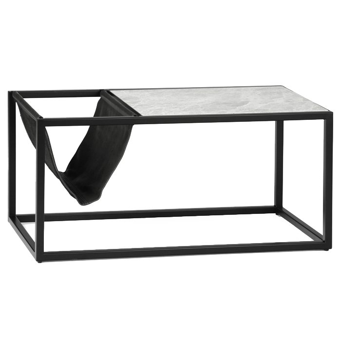 Кофейный стол Magazines Marble Серый (Gray) Черный матовый Кофейный стол Magazines Marble Серый (Gray) Черный матовый в Брянске | Loft Concept