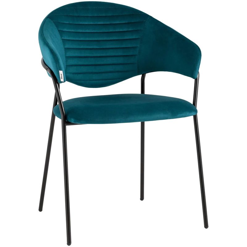 Стул Alexis Chair Сине-Зеленый Велюр Бирюзовый Черный Стул Alexis Chair Сине-Зеленый Велюр Бирюзовый Черный в Брянске | Loft Concept