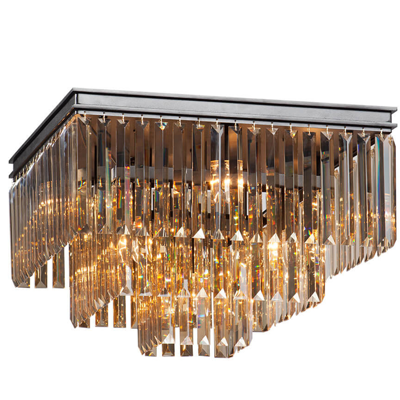 Потолочный светильник ODEON Amber GLASS 3-TIER Янтарное стекло 52 см Черный Потолочный светильник ODEON Amber GLASS 3-TIER Янтарное стекло 52 см Черный в Брянске | Loft Concept