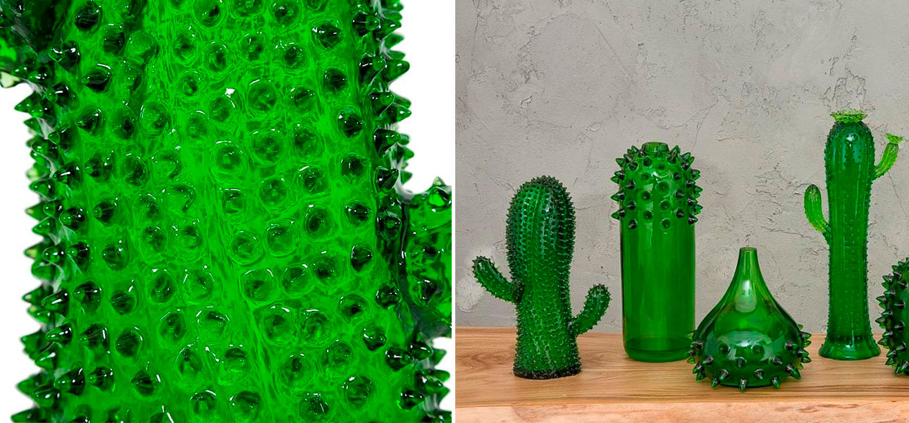 Фигурка кактус зеленый стекло Jeffrey - фото