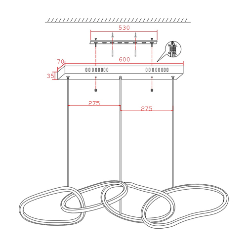 Люстра подвесная с 4-мя асимметричными кольцами золотого цвета Ring Horizontal Люстра подвесная с 4-мя асимметричными кольцами золотого цвета Ring Horizontal в Брянске