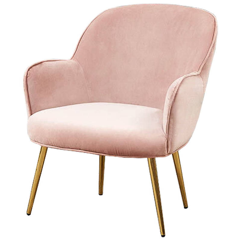 Кресло Waldeck Chair Light pink Розовый пастельный Глянцевое золото Кресло Waldeck Chair Light pink Розовый пастельный Глянцевое золото в Брянске | Loft Concept