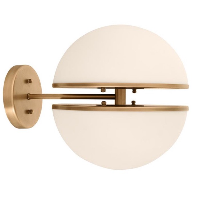 Бра Halves Sconces Белое матовое стекло Латунь Бра Halves Sconces Белое матовое стекло Латунь в Брянске | Loft Concept