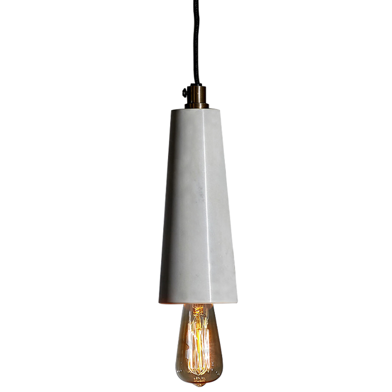 Подвесной светильник Shaw Cone Marble Hanging Lamp Черный Белый Мрамор Bianco Подвесной светильник Shaw Cone Marble Hanging Lamp Черный Белый Мрамор Bianco в Брянске | Loft Concept