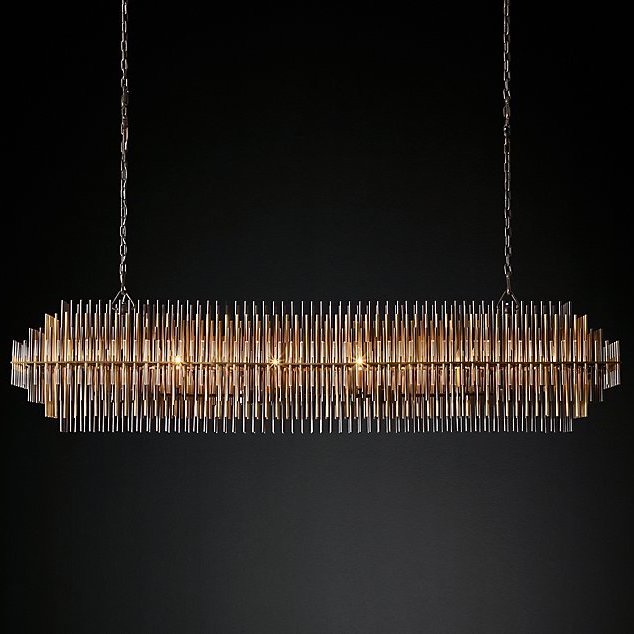 Люстра Restoration Hardware Emile Linear Chandelier Латунь Античная полированная Прозрачный Оловянный Темная бронза Люстра Restoration Hardware Emile Linear Chandelier Латунь Античная полированная Прозрачный Оловянный Темная бронза в Брянске | Loft Concept