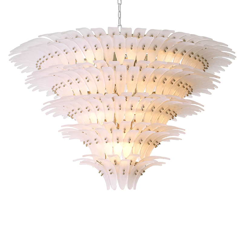 Люстра Philipp Plein Chandelier Bel Air XL Белая Хром Белое матовое стекло Люстра Philipp Plein Chandelier Bel Air XL Белая Хром Белое матовое стекло в Брянске | Loft Concept