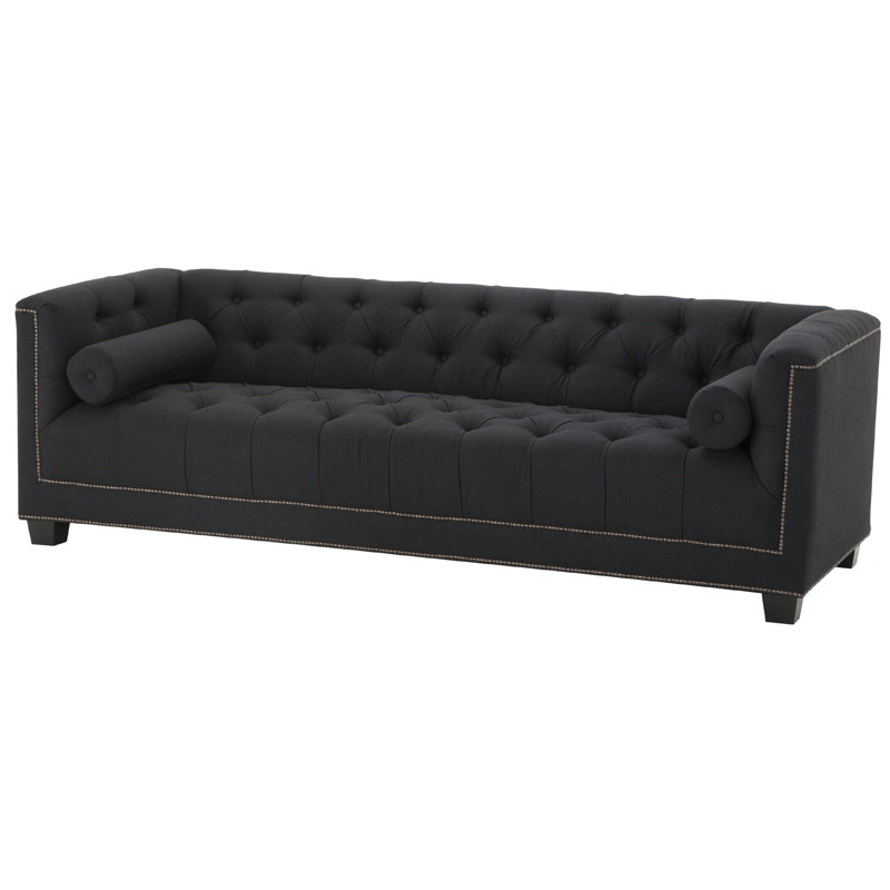 Диван Eichholtz Sofa Paolo black Черный Коричневый Диван Eichholtz Sofa Paolo black Черный Коричневый в Брянске | Loft Concept