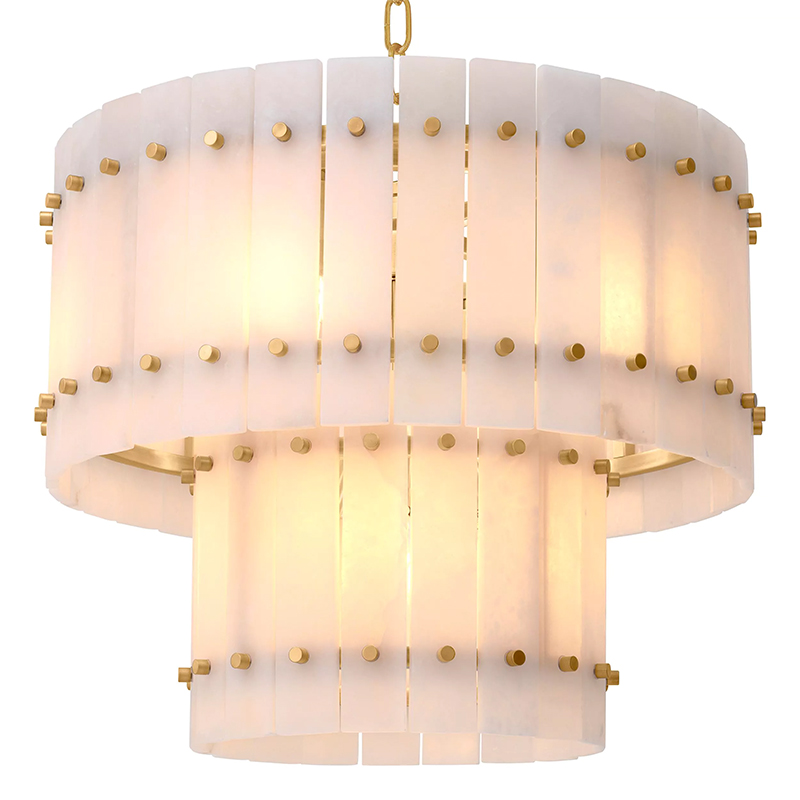 Люстра Eichholtz Chandelier Ruby S Alabaster Латунь Бежевый Белый Мрамор Bianco Люстра Eichholtz Chandelier Ruby S Alabaster Латунь Бежевый Белый Мрамор Bianco в Брянске | Loft Concept