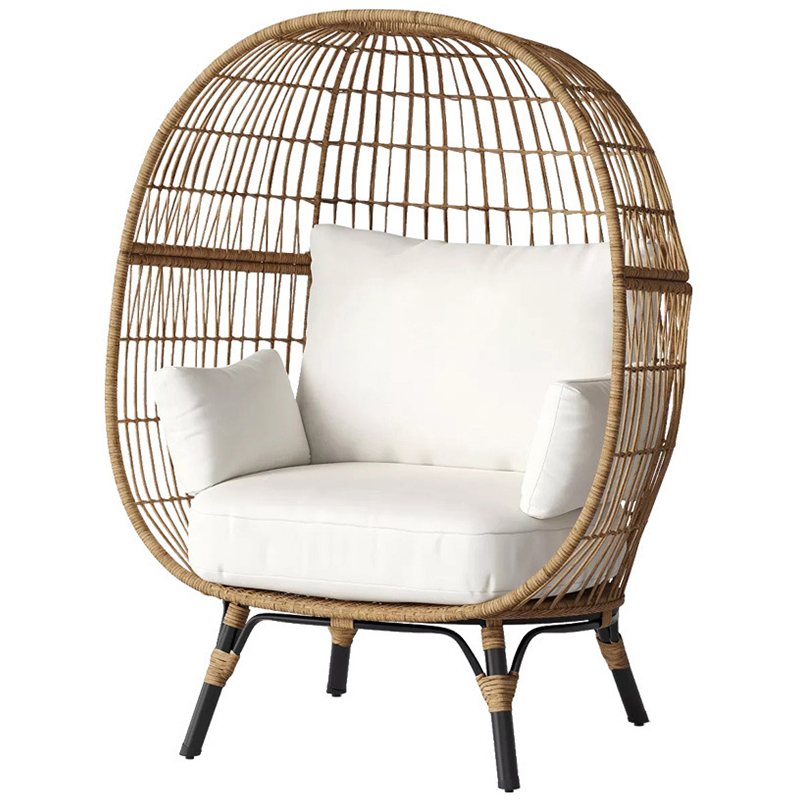 Плетеное кресло Myah Wicker Armchair Бежевый Древесина Черный Плетеное кресло Myah Wicker Armchair Бежевый Древесина Черный в Брянске | Loft Concept