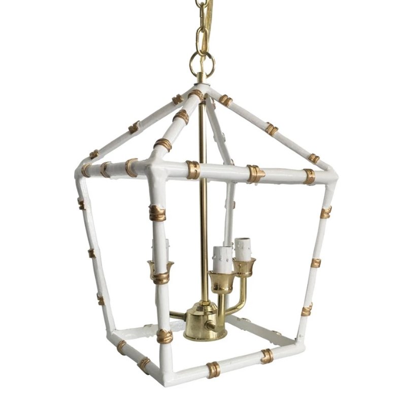 Светильник Bamboo Lantern White Белый Золотой Светильник Bamboo Lantern White Белый Золотой в Брянске | Loft Concept