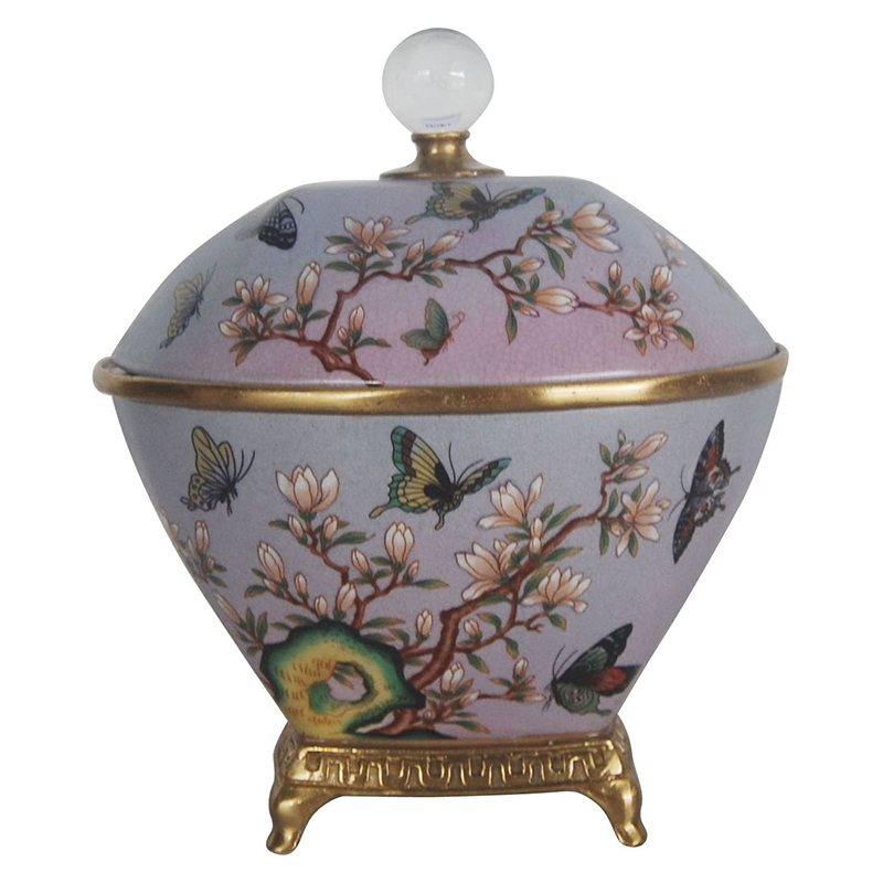 Шкатулка фарфоровая с орнаментом бабочки Butterfly Waltz Мульти Шкатулка фарфоровая с орнаментом бабочки Butterfly Waltz Мульти в Брянске | Loft Concept