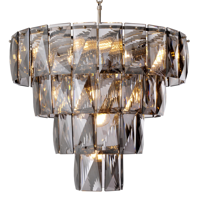Люстра Eichholtz Chandelier Amazone S smoke Никель Стекло Смок Люстра Eichholtz Chandelier Amazone S smoke Никель Стекло Смок в Брянске | Loft Concept
