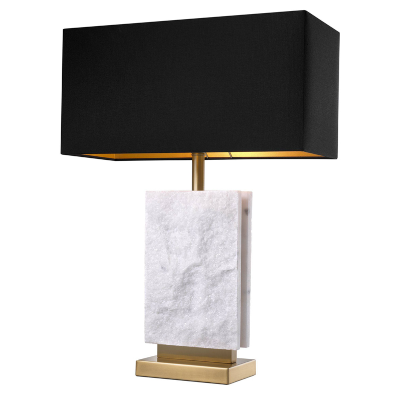 Настольная лампа Eichholtz Table Lamp Charleston Латунь Античная полированная Белый Черный Настольная лампа Eichholtz Table Lamp Charleston Латунь Античная полированная Белый Черный в Брянске | Loft Concept