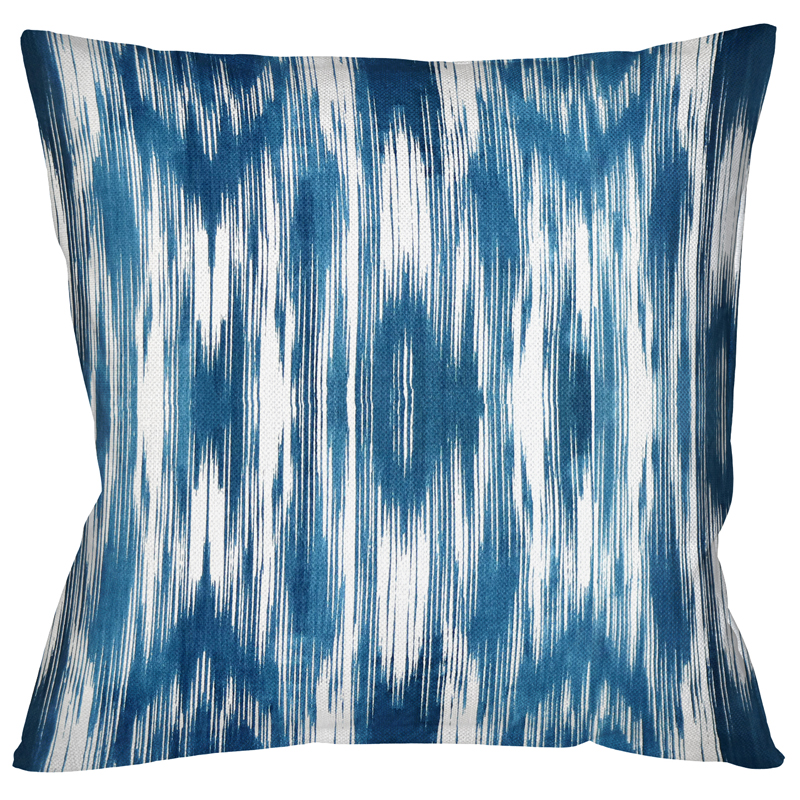 Декоративная подушка с голубым узором Ikat Pattern Голубой Белый Декоративная подушка с голубым узором Ikat Pattern Голубой Белый в Брянске | Loft Concept