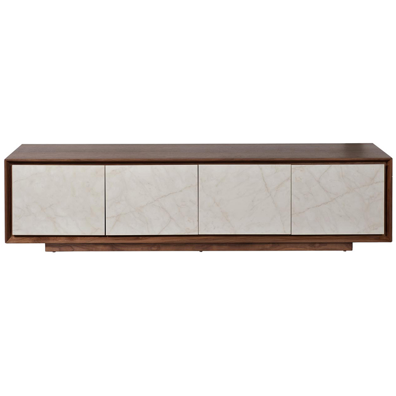 TV-тумба с керамическим фасадом Chavez TV Stand Орех Бежевый TV-тумба с керамическим фасадом Chavez TV Stand Орех Бежевый в Брянске | Loft Concept