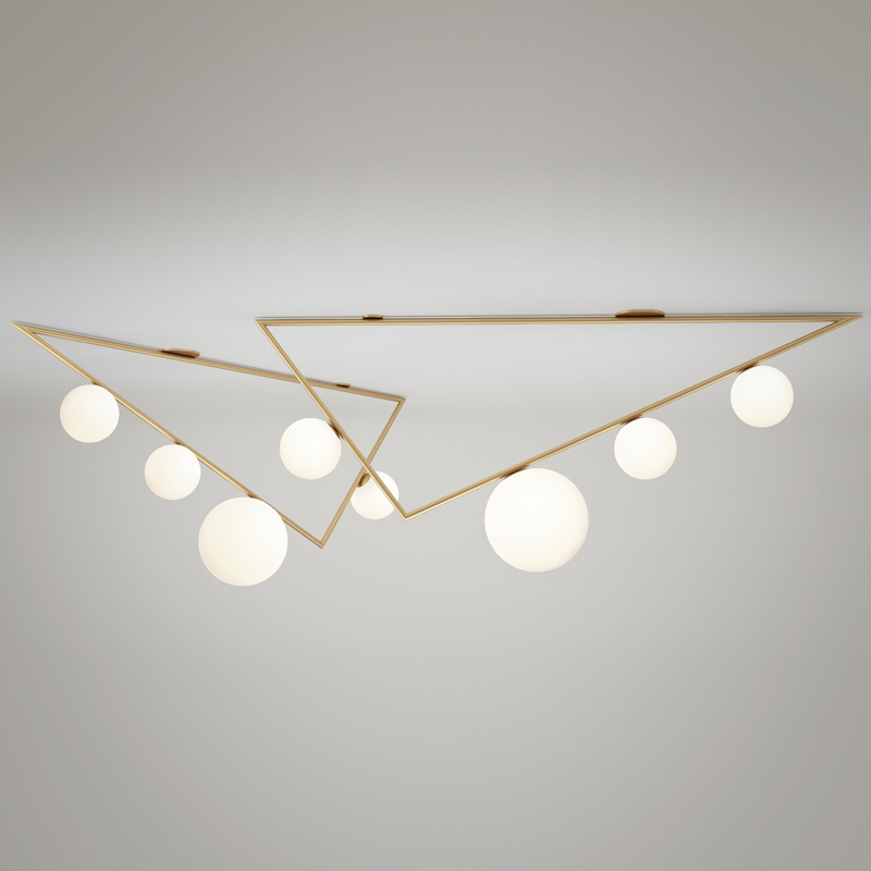 Потолочный светильник Atelier Areti Girlande Ceiling Triangle Золотой Белый в Брянске | Loft Concept 