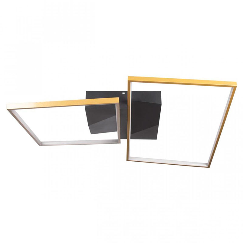 Потолочный светильник Black square and rectangle Gold Черный Золотой Потолочный светильник Black square and rectangle Gold Черный Золотой в Брянске | Loft Concept
