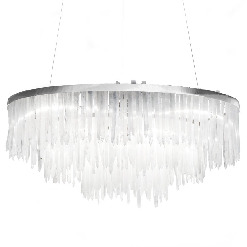Люстра LAMP SELENITE Прозрачный белый Хром Люстра LAMP SELENITE Прозрачный белый Хром в Брянске | Loft Concept