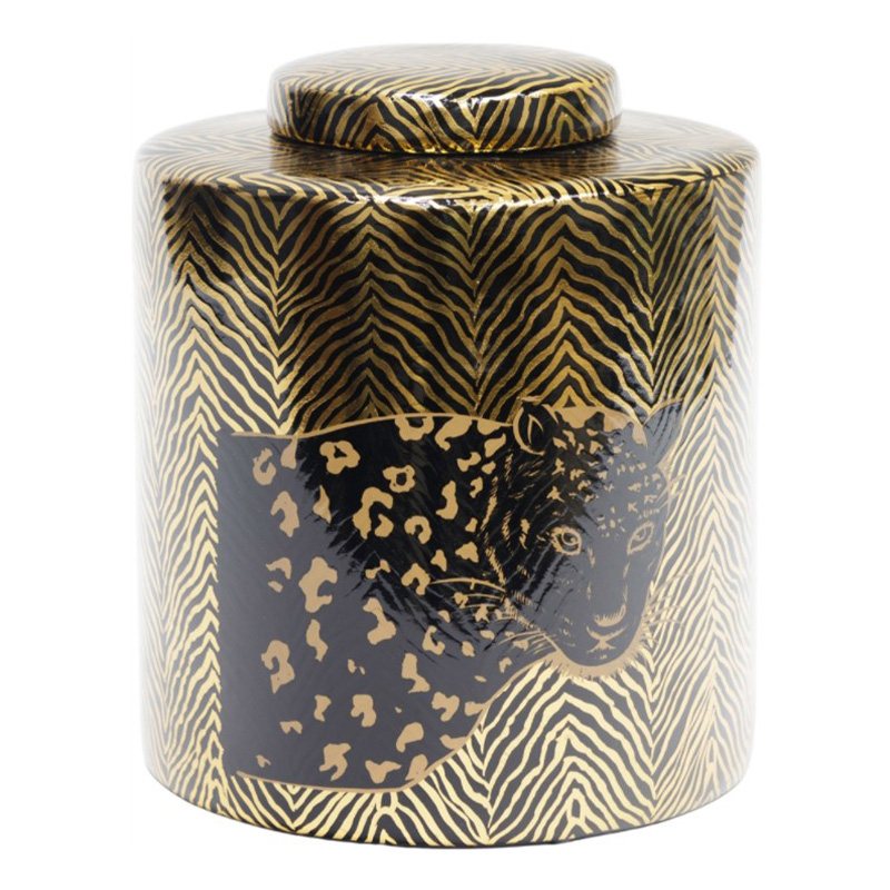Ваза Leopard Vase black and gold 25 Черный Золотой Ваза Leopard Vase black and gold 25 Черный Золотой в Брянске | Loft Concept