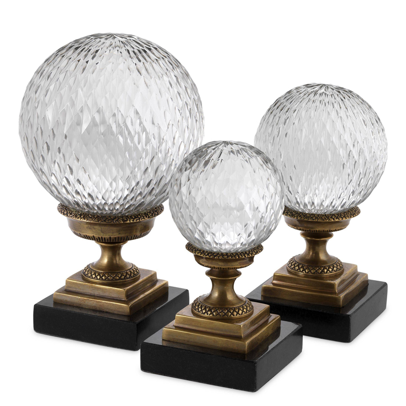 Аксессуары Eichholtz Object Divani set of 3 Черный Прозрачный Винтажная латунь Аксессуары Eichholtz Object Divani set of 3 Черный Прозрачный Винтажная латунь в Брянске | Loft Concept