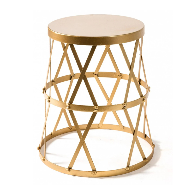 Приставной стол Metal Round Drum матовое золото Приставной стол Metal Round Drum матовое золото в Брянске | Loft Concept