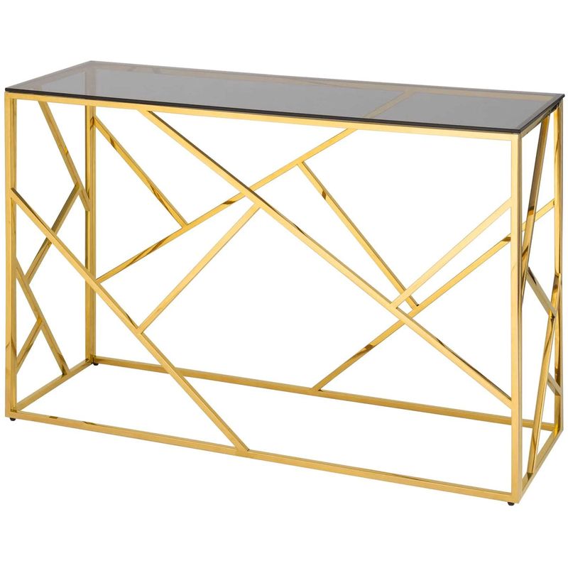 Консоль Geometry Serene Phoenix Gold Золотой Стекло Смок Консоль Geometry Serene Phoenix Gold Золотой Стекло Смок в Брянске | Loft Concept