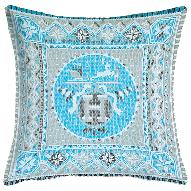 Декоративная подушка Hermes Christmas 172 Голубой Серый Декоративная подушка Hermes Christmas 172 Голубой Серый в Брянске | Loft Concept