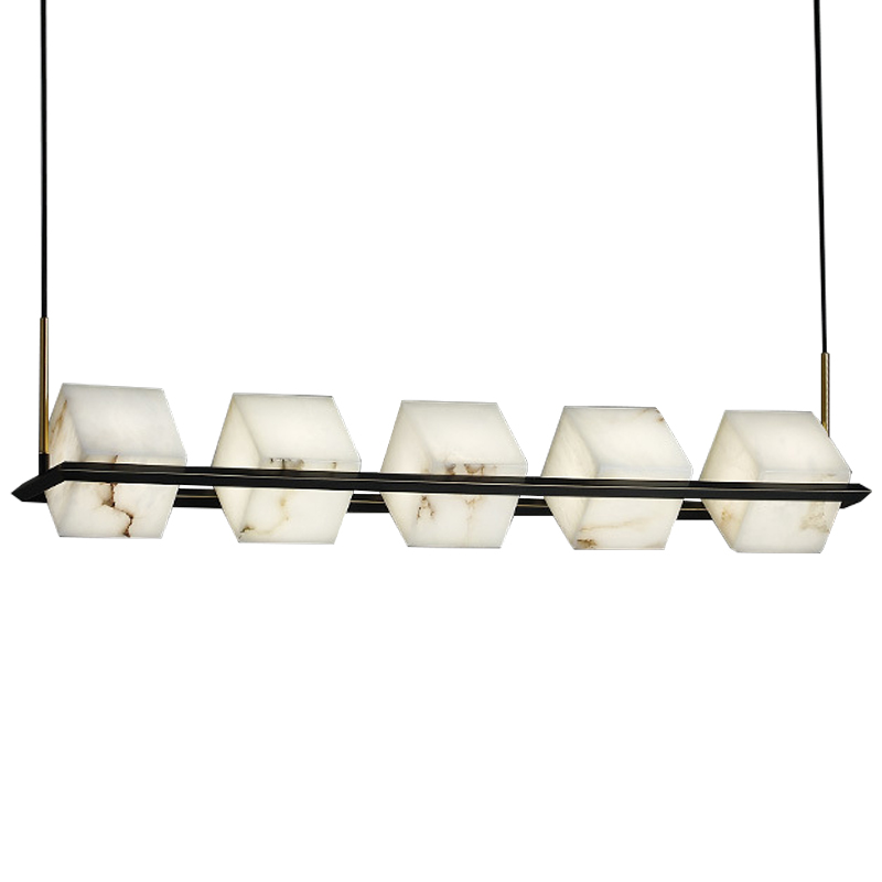 Люстра Marble Cubes Modern Light Chandelier 5 плафонов Черный Белый Мрамор Bianco Латунь Люстра Marble Cubes Modern Light Chandelier 5 плафонов Черный Белый Мрамор Bianco Латунь в Брянске | Loft Concept
