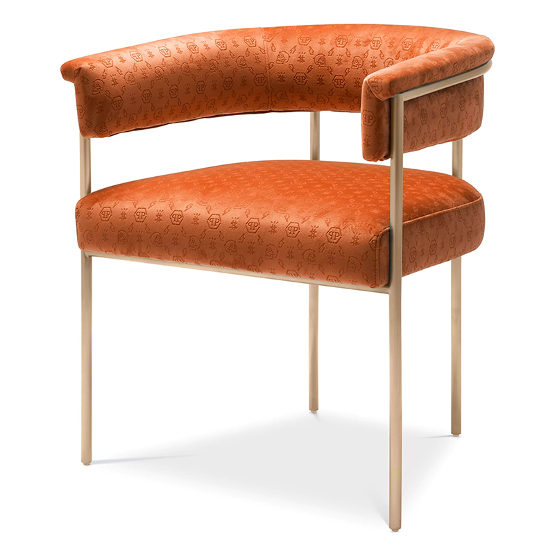 Стул Philipp Plein Dining Chair Monogram Оранжевый Оранжевый Золотой Стул Philipp Plein Dining Chair Monogram Оранжевый Оранжевый Золотой в Брянске | Loft Concept