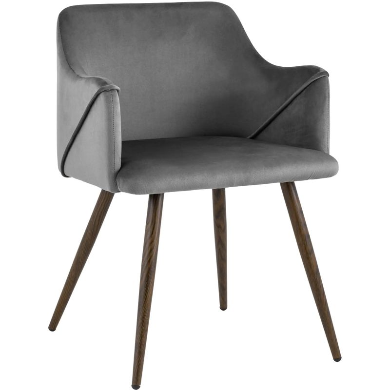 Стул Monarch Chair Серый Велюр Серый Коричневый Стул Monarch Chair Серый Велюр Серый Коричневый в Брянске | Loft Concept
