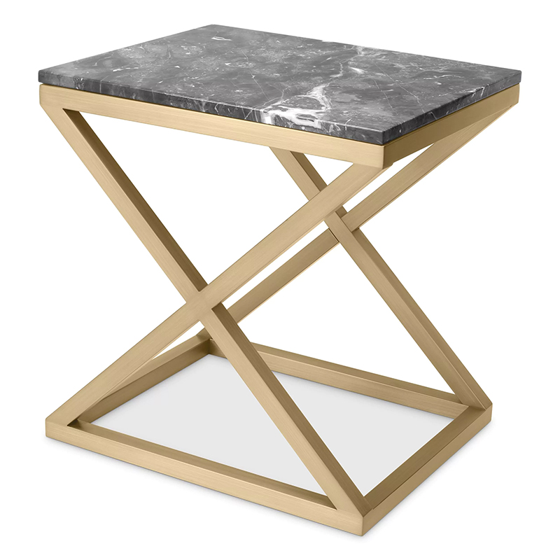 Приставной стол Eichholtz Side Table Criss Cross Латунь Серый Приставной стол Eichholtz Side Table Criss Cross Латунь Серый в Брянске | Loft Concept