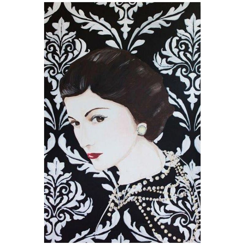 Картина “Coco Chanel with Damask Wallpaper” Мульти Картина “Coco Chanel with Damask Wallpaper” Мульти в Брянске | Loft Concept