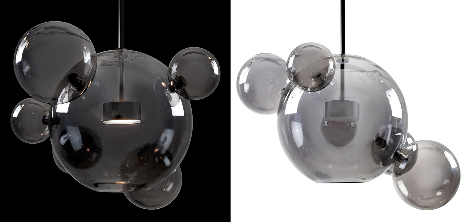 Люстра Giopato & Coombes Linear Chandelier Bubble smoky - фото №1