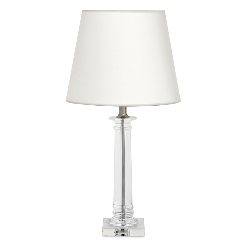 Настольная лампа Eichholtz Table Lamp Bulgari S Прозрачный Белый Никель Настольная лампа Eichholtz Table Lamp Bulgari S Прозрачный Белый Никель в Брянске | Loft Concept