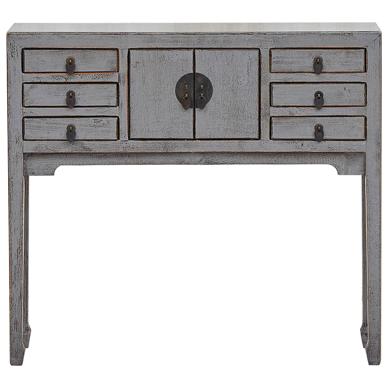 Серая Консоль в Китайском Стиле из сосны Grey Console Chinese Серый Серая Консоль в Китайском Стиле из сосны Grey Console Chinese Серый в Брянске | Loft Concept