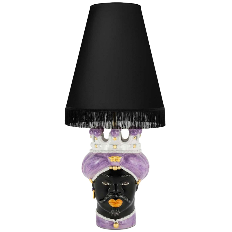 Настольная лампа Table Lamp Moro Man Medium New Violet and Black Черный Сиреневый Белый Золотой в Брянске | Loft Concept 