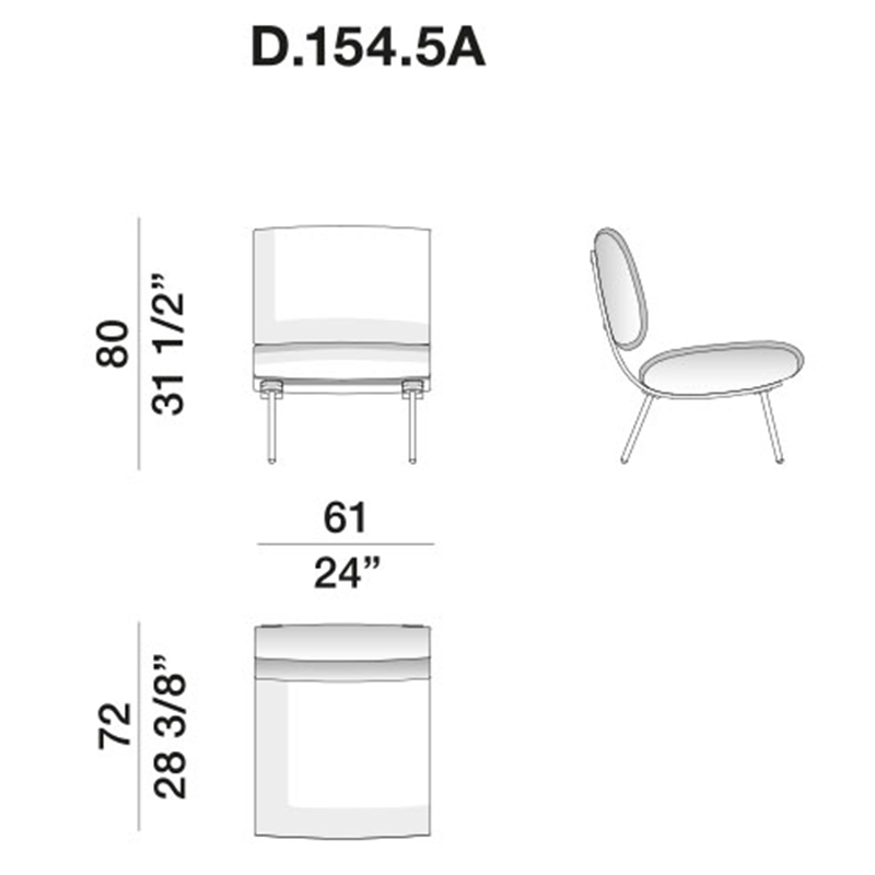 Дизайнерское кресло без подлокотников Gio Ponti ROUND D.154.5 Armchair в Брянске