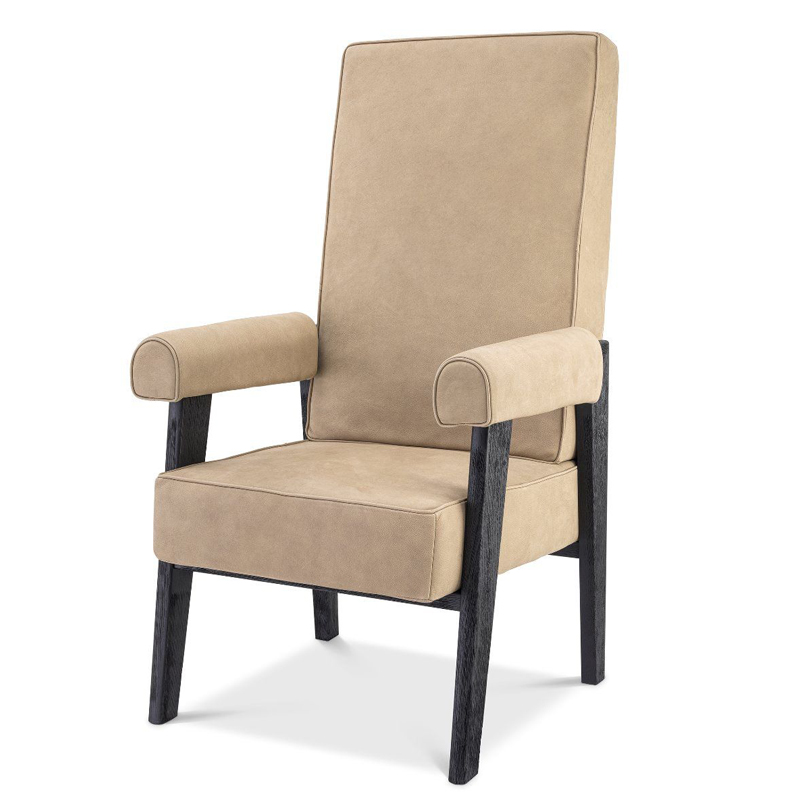 Кресло Eichholtz Chair Milo High Черный Бежевый Кресло Eichholtz Chair Milo High Черный Бежевый в Брянске | Loft Concept